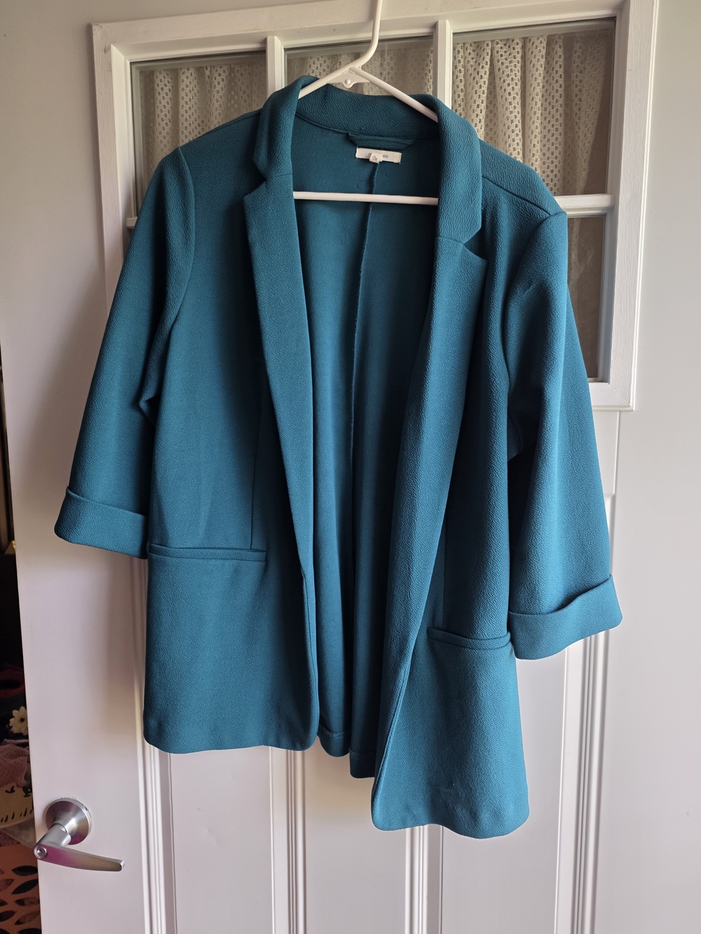 Open-Front Teal Blazer Jacket - Women